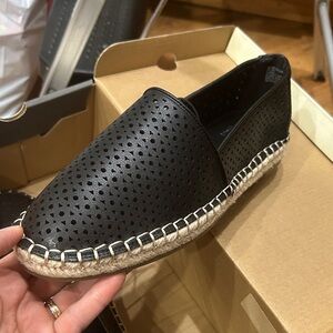 Black Espadrille Slip-On Shoes